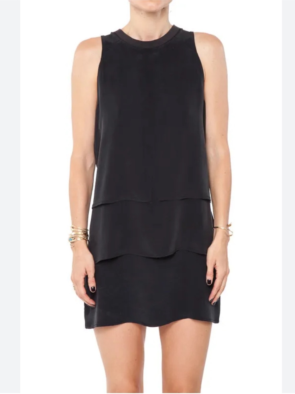 Annie Bing Navy Layered Sleeveless Shift Dress